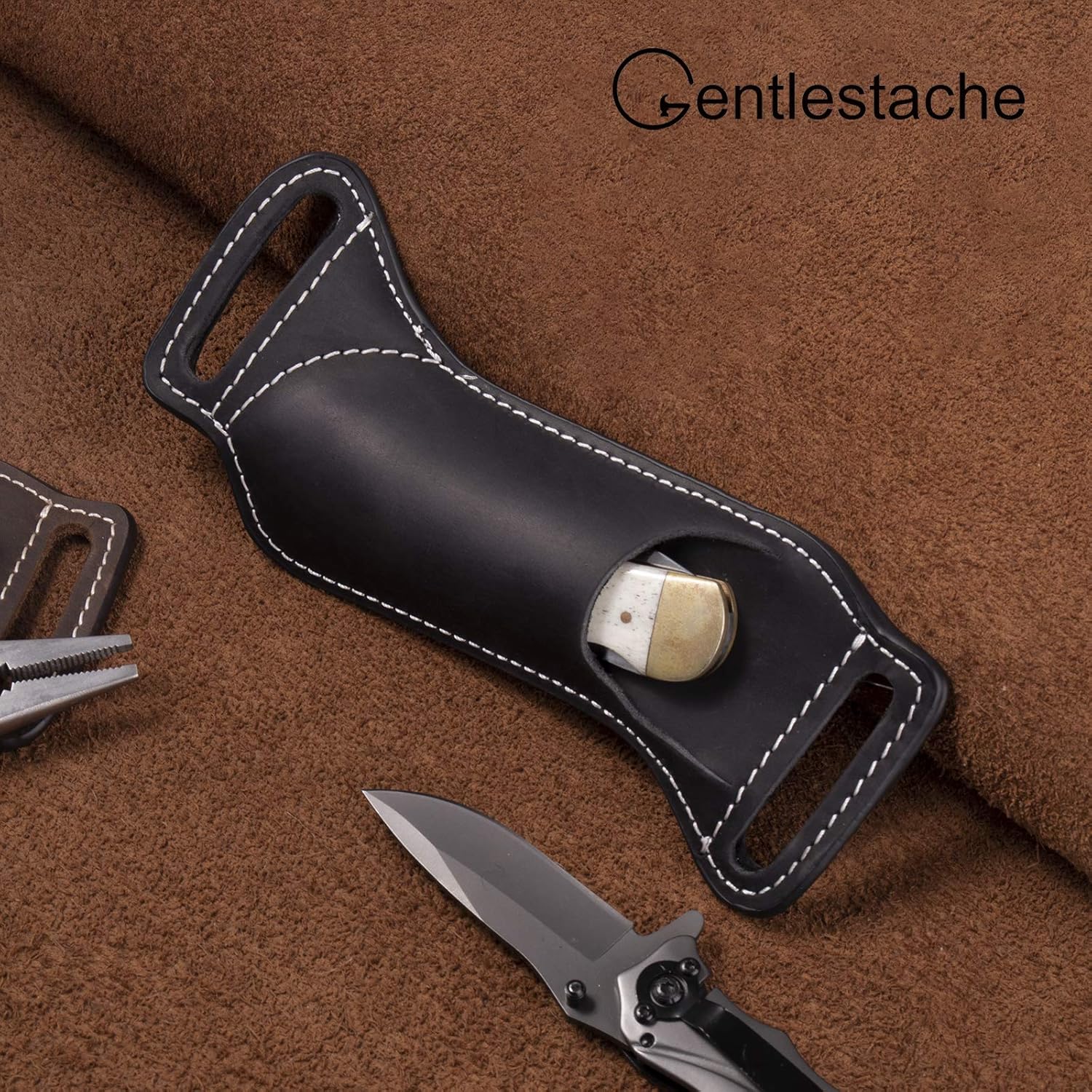 5 Inch Folding Knife Holster E - Leather Edc. Carry Pouch review and price